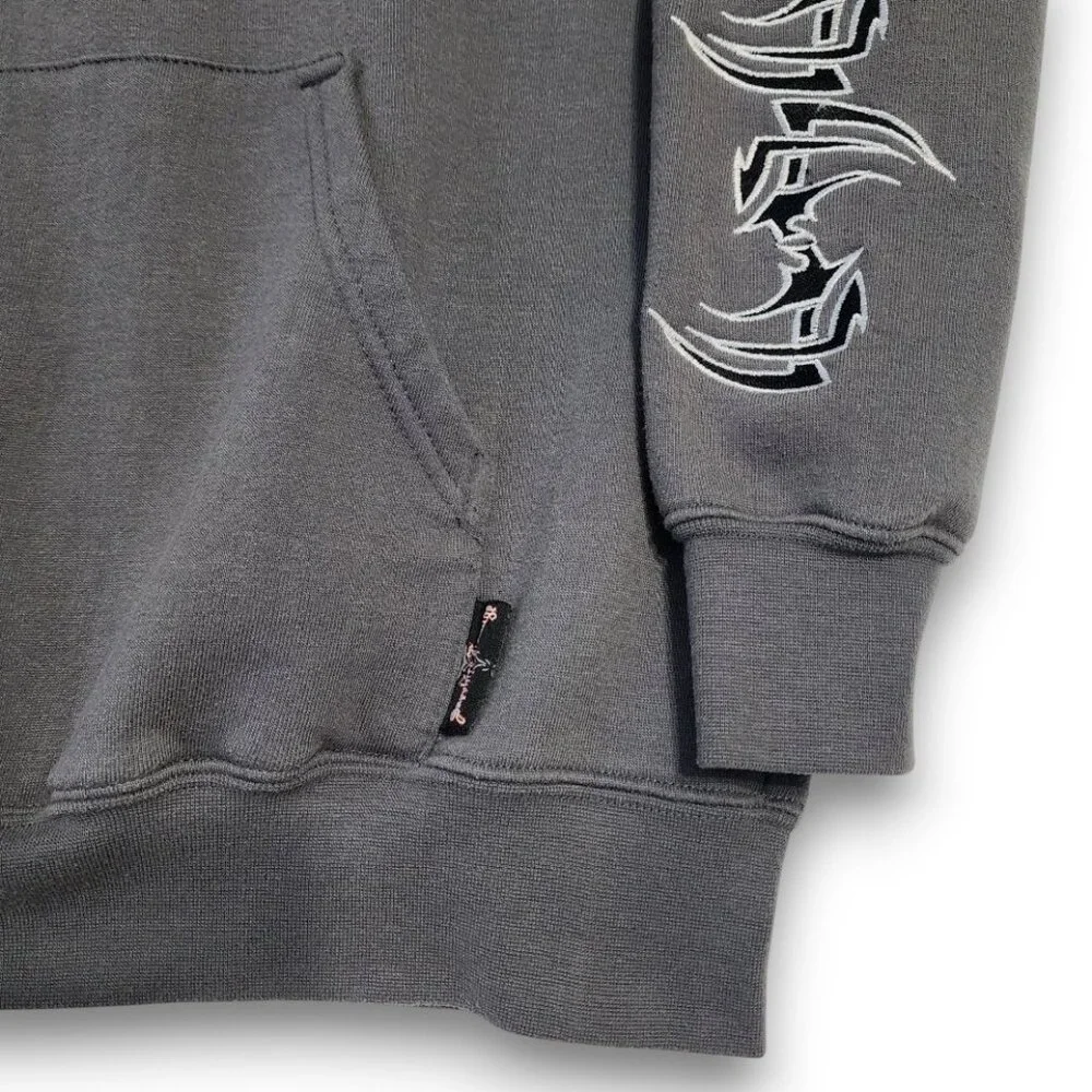 Sapphire Lounge Men's Large Gray Tribal Star Graphic Hoodie Y2k Streetwear - Picture 9 of 16